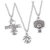 LIFKOME 3pcs Basketball Pendant Necklace Chain Silver Chain Men Necklace