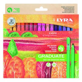LYRA Graduate Art-Tip Markers - Assorted Colours (Pack of 36)