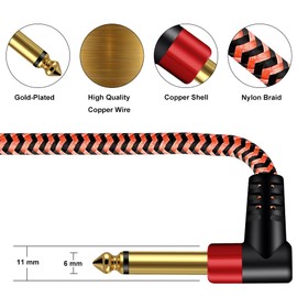 BMZFYBS Youii Dual 1/4 inch TS to Dual RCA Stereo Audio Interconnect Cable, Gold-Plated, Heavy Duty, 6.35mm Male TS to 2 RCA Male Adapter 10m.