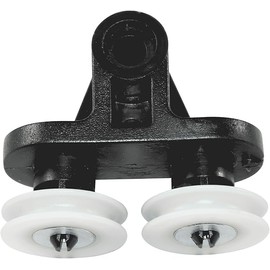 FilterMee Contura Round Shower Door Roller Assembly, 2.5 cm Diameter Wheels, Black and White