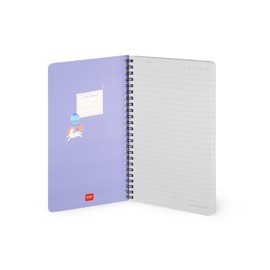Legami - Ruled notebook with large spiral - A5 format, spiral notebook, contains 1 sheet of stickers, 160 removable pages, made of FSC paper, elastic band, 15 x 21 cm, unicorn motif