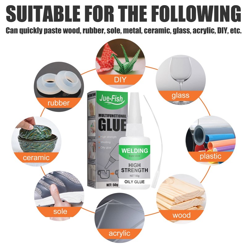 2 PCS Jue Fish Multifunctional Super Glue - High-Strength, All