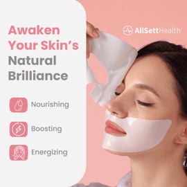 AllSett Health AllSett Health Bio Collagen Face Mask Skin Care Deep Collagen Overnight Mask 36g Mask (4 Pack) | Korean Technology Skincare Pure Collagen with Pore Minimizing Deep Hydrating Firming Hydrogel