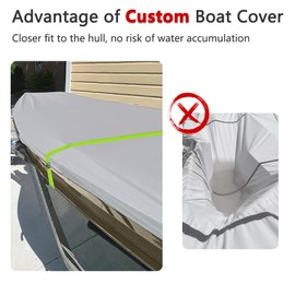 Jon Boat Cover Fit Alumacraft Jon 1236 & Landau 12' Jon Boat & Weldbilt 1236, 900D Marine Grade Polyester Canvas with PU Coating, 10-12ft Waterproof Boat Cover& UV Resistant [Motor Cover Included]