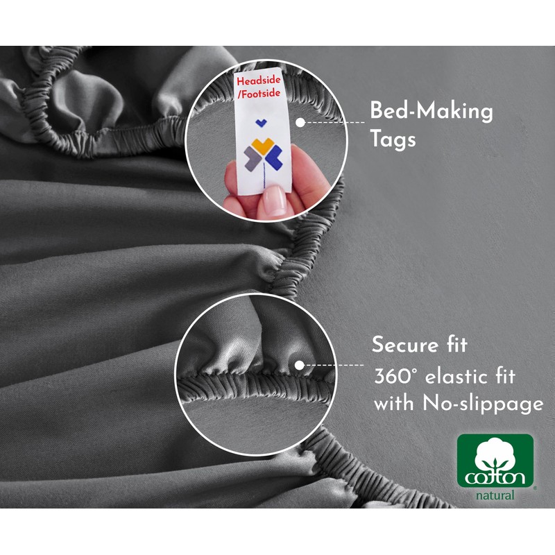 California Design Den Soft 100% Cotton Fitted Sheet Double Size,