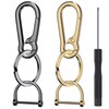 2 Pack Keychain Rings for Car Keys, Metal Key Chain