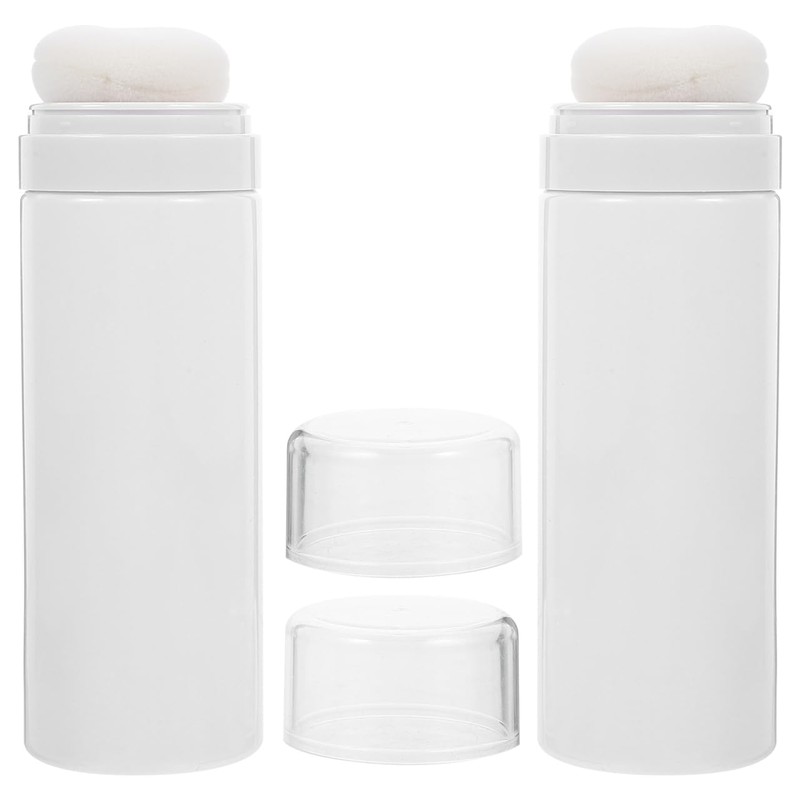 Toddmomy 2PCS Talquera Portátil Vacía 15cm Plástico Blanco