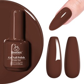 Beetles Brown Gel Nail Polish 15ml 0.51oz Chocolate Coffee Gel Polish Soak Off Uv LED Nail Lamp Fall Gel Polish Nail Art Manicure Salon DIY Home Gift for Women