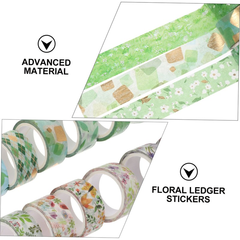STOBOK 12pcs Decorative Washi Tapes for Scrapbooking and Journaling Spring