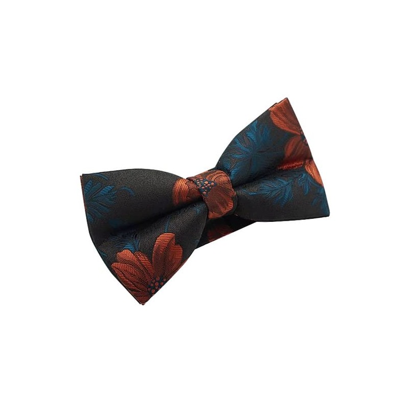Bowties.jp bd610 Brown Orange Flower Botanical Pattern Bow Tie Bowtie