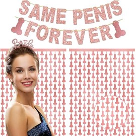 4 Pcs Bachelorette Party Supplies Bachelorette Party Curtain Favors Decorations Funny Bridal Bride to be Headband Banner Rose Gold Tassel Foil Curtains Hen Gifts Girl Shower Beach Pool Supply Kits