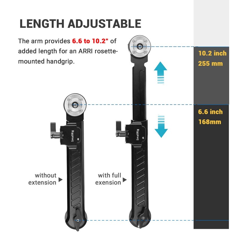SMALLRIG - Brazo de extensión de roseta con longitud ajustable,