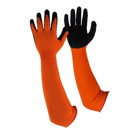 egowz Long Sleeve Gardening Gloves, Multipurpose Heavy Duty Outdoor and Indoor,Thorn Proof Gardening Gloves, S M L XL (Black and Orange, Medium)