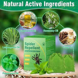 Spider Repellent for Indoor, 15 PCS Natural Spider Deterrent Pouches Peppermint Oil Spiders Roach Ant Away, Pest Control Spider Repellant Solution for House Garage Patio Attic, Family & Pet Safe