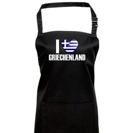 Shirtinstyle Cooking Apron Bib Apron I Love Greece, Country, Countries, black