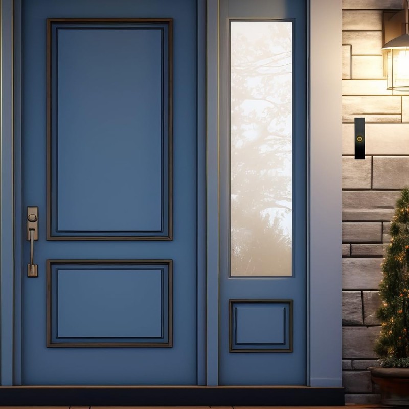 Newhouse Hardware Rectangular Lighted Wired Metal Doorbell Button in Black