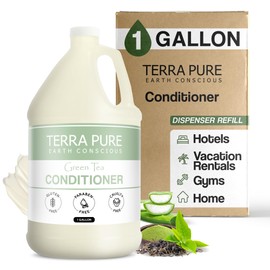 Terra Pure Green Tea Hotel Conditioner | 1 Gallon | for Hospitality & Vacation Rentals to Refill Dispensers | (Single Gallon)