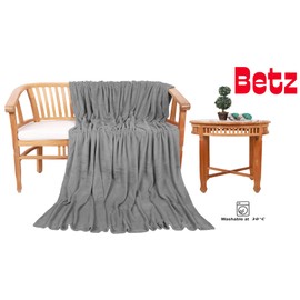 Betz Cuddly Fluffy Sofa Fleece Blanket Teddy XXL Warm Sofa Blanket Couch Size 150 x 200 cm Silver