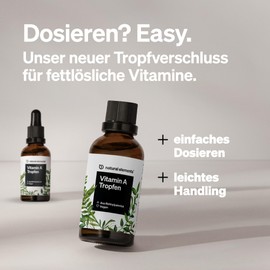 natural elements Vitamin A Tropfen – 50 ml – Vitamin A (Retinylpalmitat) in MCT-Kokosöl gelöst – vegan, hochdosiert, ohne unnötige Zusätze – in Deutschland produziert & laborgeprüft