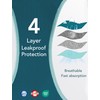 Womens Incontinence Underwear Washable Absorbent Panties 5 Pack (XX-Large, Black/Turquoise/Brown/Dark
