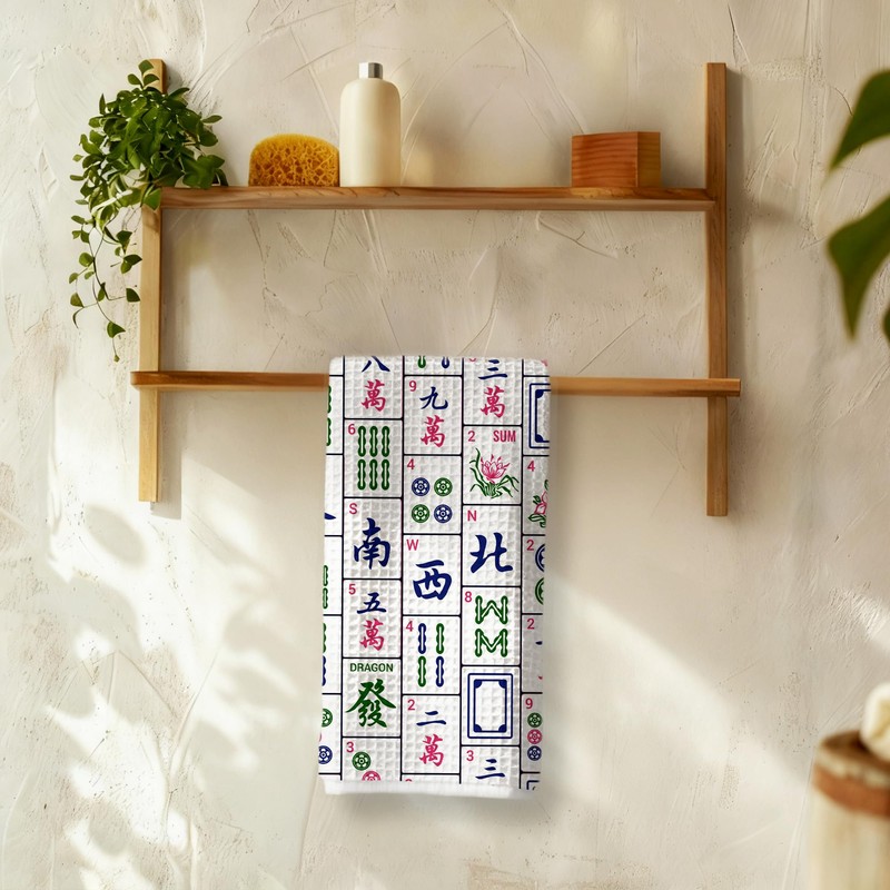 Mahjong Lover Player Gifts Kitchen Bathroom Hand Towels 16x24 Inch