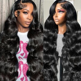 Neailrtise 26 Inch Body Wave Lace Front Wigs Human Hair Pre Plucked 200% Density 13x4 HD Lace Frontal Wigs Human Hair for Women 10A Body Wave Glueless Wig with Baby Hair