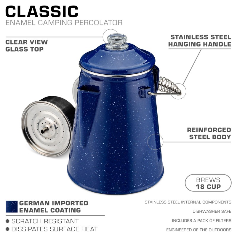 COLETTI Classic Percolator Coffee Pot — The Most Nostalgic Camping
