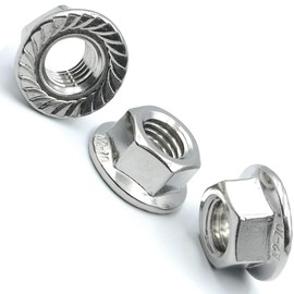 SS8® 2 x Flange Nuts Stainless Steel M10 (10mm) Hex Nut Serrated Flanged DIN 6923