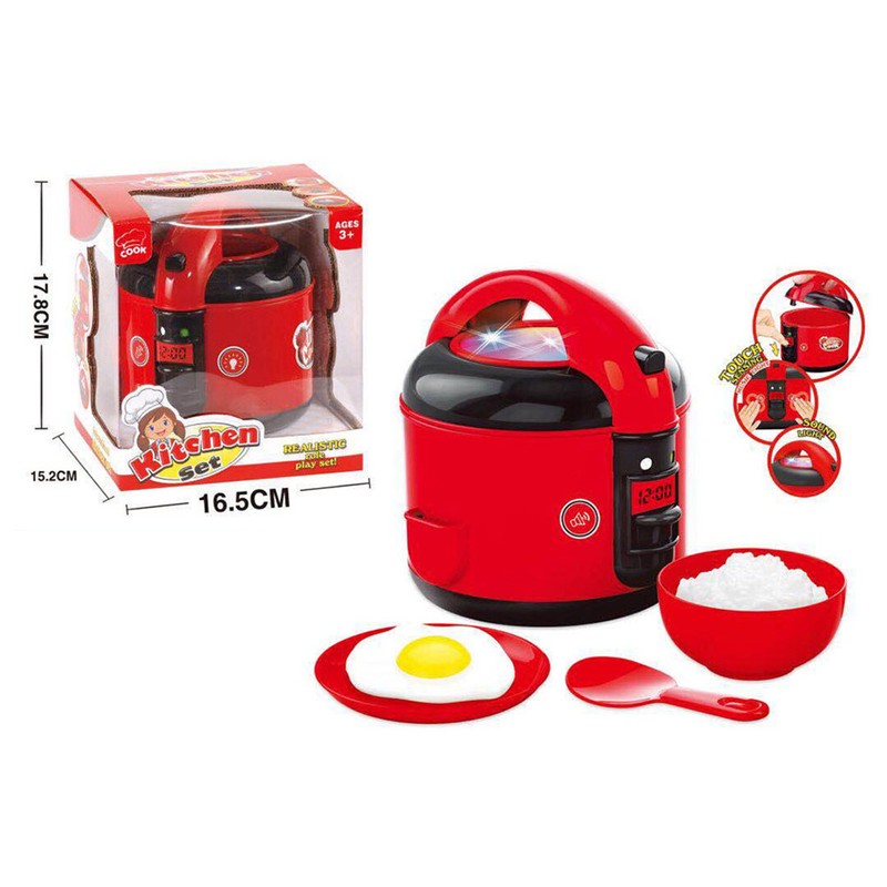6pcs/set Kitchen Pretend Play Rice Cooker with Light and Sounds