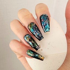 Galaxy handmade nail tips - Ballerina S / 갤럭시 수제네일팁 - 발레리나S