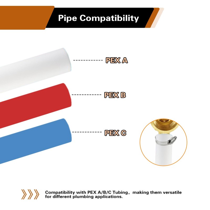 BesNPT 4 Pcs Brass Drop Ear Elbow Pex 1/2" x