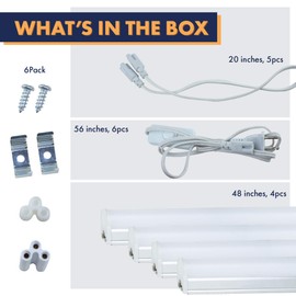 Newhouse Lighting 4FT T5 Light Fixture LED Shop Light 20W w/Selectable CCT, 2000 Lumens, 2700/4100K/5000K, Utility Ceiling Lights Linkable for Garage and Under Cabinet, (4-Pack) (NHT5-4FTCCT-4)