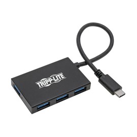 Tripp Lite Gen 1 USB-C Hub, Portable USB-C to USB-A Splitter for Charging and Data Transfer, Thunderbolt 3, 5 Gbps, 1.5 A, Aluminum (U460-004-4A-Al)