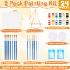 24 PCS Acrylic Paint Set, 2Pack Art Canvas with Easel