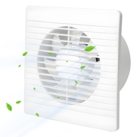 8 Pulgadas Ventilador Extractor de Baño, Ventiladores de Ventilación Montados en la Pared Silencioso con Válvula Anti Retorno para Baño, Cocina, Salón, Sótano, Inodoro, Instalación en Muro y Ventana