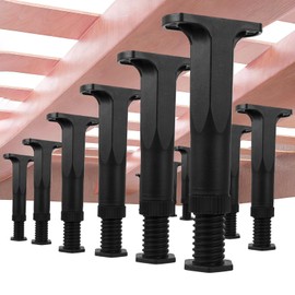 Tobeelec 12 Pcs Adjustable Height Bed Support Legs, 8.3"-14.5" Bed Frame Legs for King Queen Bed Slats Bed Slat Support Bed Frame Center Support Furniture Leg Replacement Kit