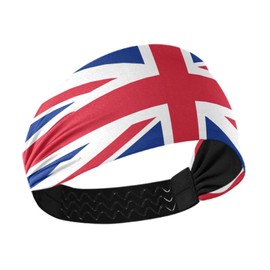 Women's Fashion Headbands British Flag Yoga Elastic Hair Bands Sweat Hair Wrap for Workout Running Sport