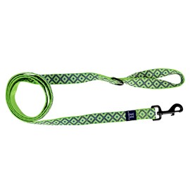 Hamilton Dog Leash, Adjustable Lime Green Dog Leash, Diamond Pattern Ribbon Overlay Collection Pet Leash for Dogs, Size M/L