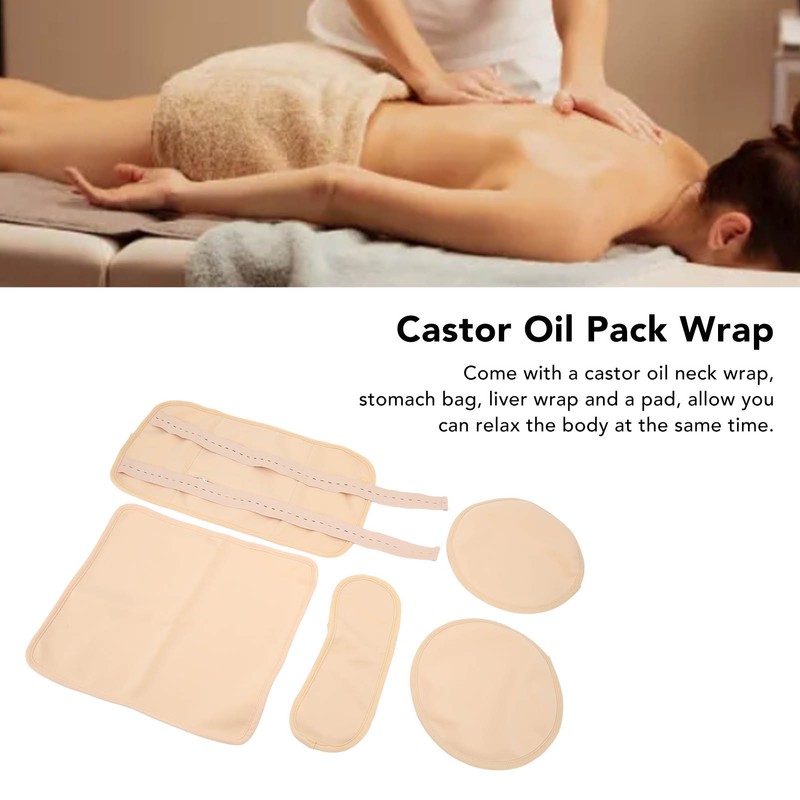 4pcs Castor Oil Packs Set Prevent Leakage Adjust Strap Reusable