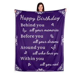 Birthday Blanket for Women 16th 18th 21st Birthday Gifts for Girls Daughter Happy Birthday Decorations for Mom Sister Bday Gifts for Female Friend Besties Girlfriend Wife Her Birthday Blanket 50x60''