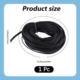 CABODYALS 21.87 Yards 0.4 Inch Black Mesh Wire Cover Ribbon Decor Protector Loom Tubing Cable Wrapping Sleeves Polyester Covering Braid Ribbons for Home Kitchen Theater Tv Computer DIY Craft Supply