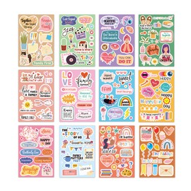 Tinoaly 12pcs Family Scrapbook Stickers, Planner Journal Stickers Photo Album Embellishment Memory Decals for Family Bonding Cherished Moments Vision Board Party Decor