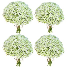 E&Oseller 34 Pcs, Artificial Flowers, Flores artificiales para decoracion, Adjustable Length, Babys Breath Artificial Flowers, Babys Breath, Event Decoration, Baby Breath Flowers Artificial Bulk