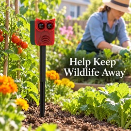 Solar Outdoor Motion Sensor Animal Alarm - Dog Barking & Gunshot Sounds for Gardens and Yards