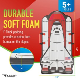 Flybar Snow Sled for Kids and Toddlers- Foam Toboggan, Ages 6+, Easy Grip Handles, Durable with Slick Bottom & PE Core Build, Lightweight Snow Boards, Snowboard Toys for Outdoor, Up to 110 lbs, 36"