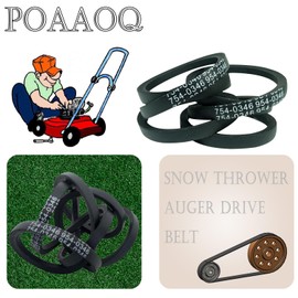 POAAOQ Lawn Mower/Snowblower Auger Drive Belt 754-0346 / Aramid Cord / 3/8" x 30"/for Cub Cadet MTD Troy-Bilt White Outdoor 754-0346 954-0346 Ariens 07208400 S-tens 265-013 Toro 6552(2 Pcs)