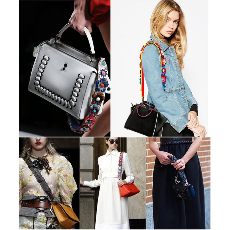 Purse Strap Replacement Guitar Style Multicolor Canvas Crossbody Strap for