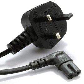 kenable Power Cord UK Plug to Right Angle Figure 8 Fig of 8 Lead Cable C7 0.5m [0.5 metres]
