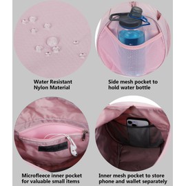 Gym Sports Small Duffel Bag for Men and Women with Shoes Compartment - Mouteenoo (Pink, X-Small)