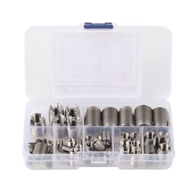 Thread Set lbch, 50 Pieces Stainless Steel Inner Thread Self Tapping Inserts 50 Pieces Threaded Inserts 302 Stainless Steel Internal Thread Self-Tapping Set Reinforce Repair Tool Thread Insert Thread